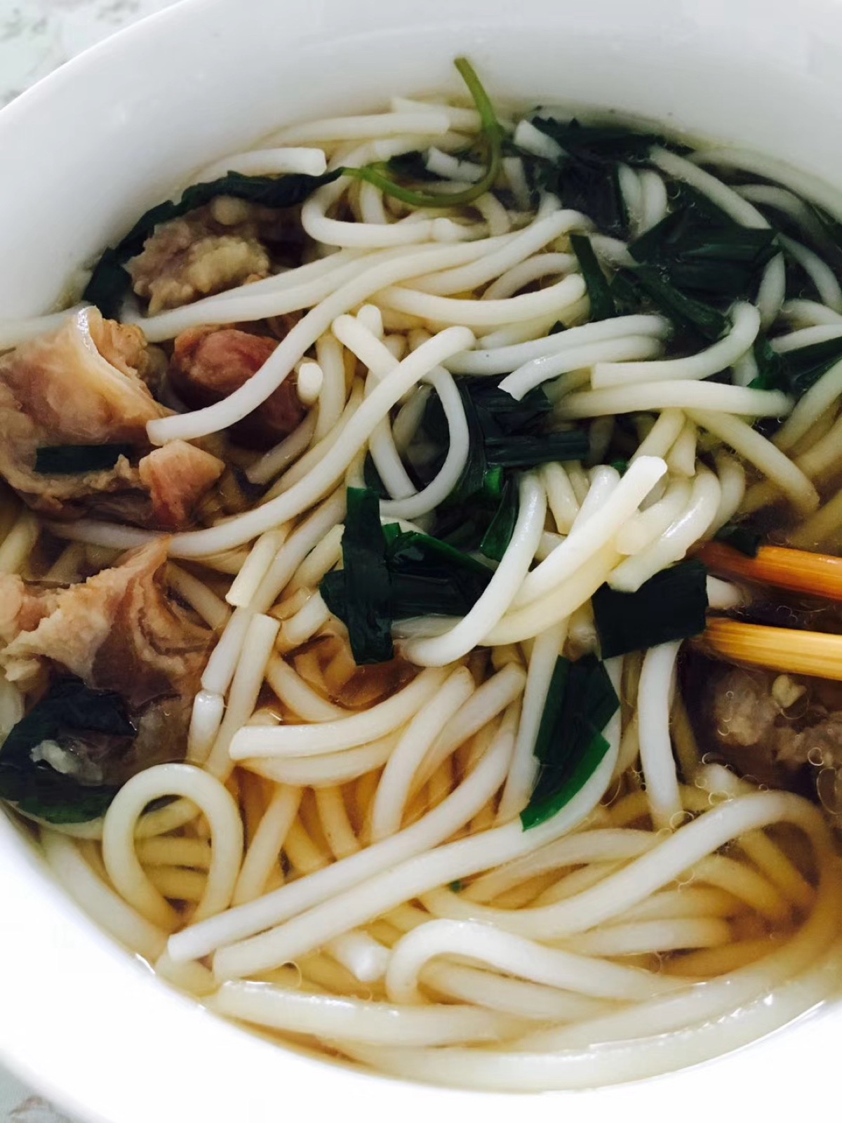 A bowl of beef rice noodles, the last meal my uncle cooked for me