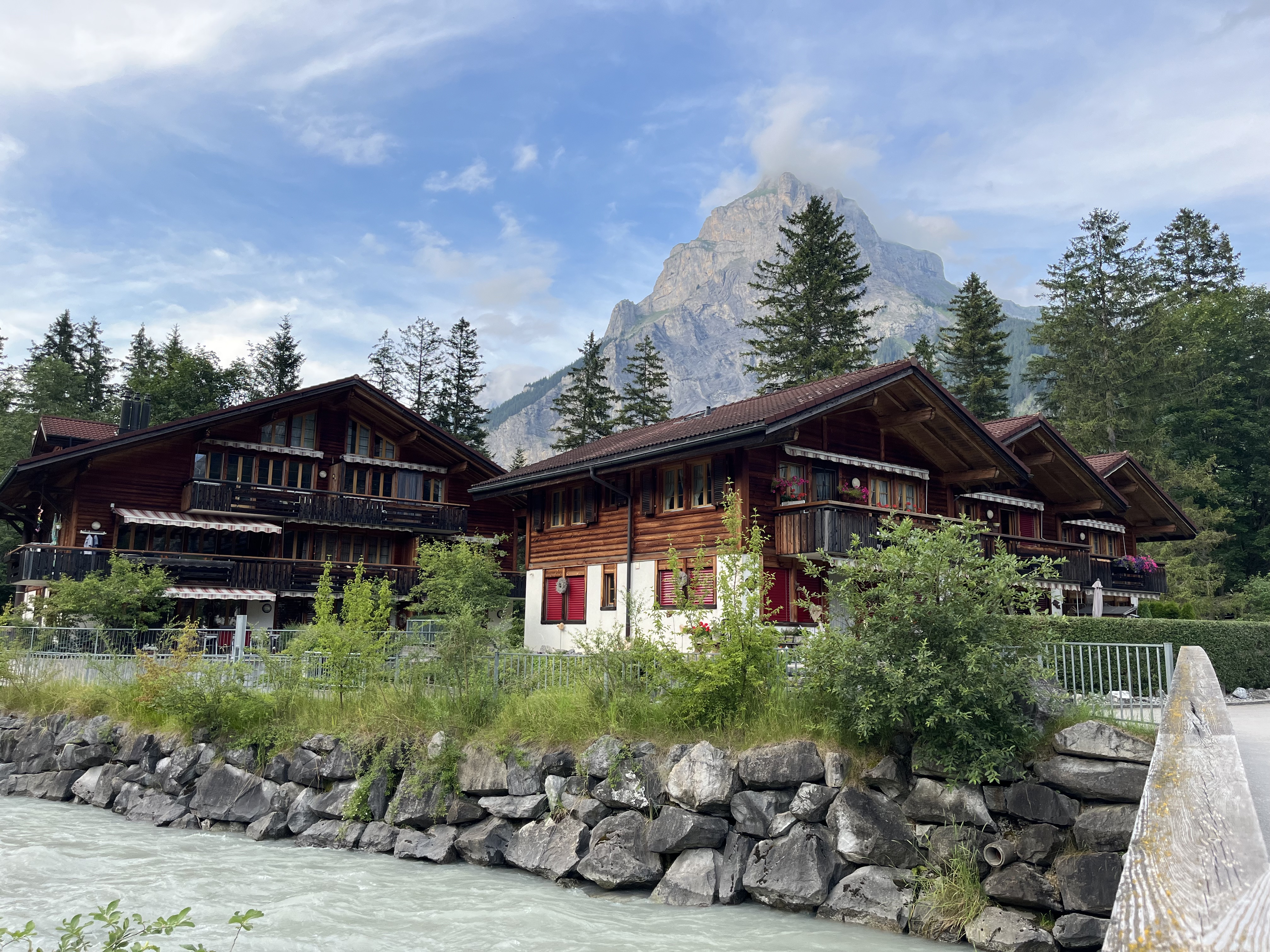 Chalets along the glacial river, Kandersteg